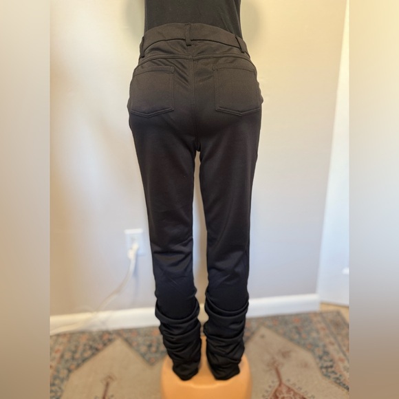 NWT BLACK PANT finished stacked ruching details at the outseam for a stacked XL - Picture 4 of 6